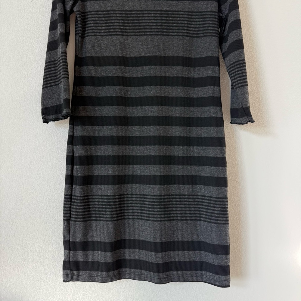 Socialite Nordstrom Black Gray Striped Mini Dress M - Picture 11 of 17